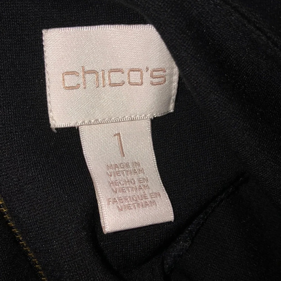 Chico’s size 1/medium black leopard shift dress - Picture 5 of 8